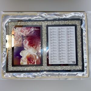 Oleg Cassini Crystal Diamond Double 5x7 Silver Picture Frame - NEW IN BOX